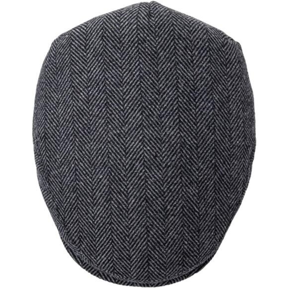 Men's Wool Tweed Newsboy Ivy Cap Gatsby Golf Flat Hat - Picture 5 of 8